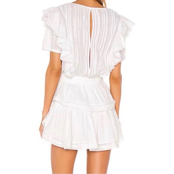 LoveShackFancy White Ruffled Mini Dress - Picture 3 of 8